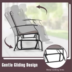 Tangkula Patio Swing Glider Chairs Set Of 2 Outdoor Metal Glider Armchairs Garden Poolside -Tangkula GUEST 93c63589 95a0 4fe9 a700 3bc9e9ae78f1