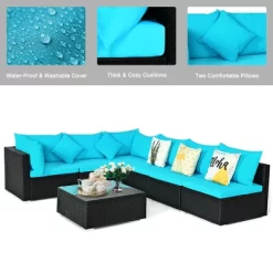 Tangkula 7-Piece Patio PE Rattan Sectional Sofa Furniture Set Wicker Sofa Conversation Set -Tangkula GUEST 93d61176 fb50 4cc7 ad22 aec66ada4229