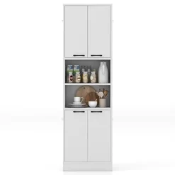Tangkula Kitchen Pantry Cabinet 75” Tall Freestanding Cupboard With Doors & Shelves Safety Hinges & Anti-tipping Devices Black/White 21 Tangkula Kitchen Pantry Cabinet 75” Tall Freestanding Cupboard With Doors & Shelves Safety Hinges & Anti-tipping Devices Black/White -Tangkula GUEST 93ef1133 3537 40da 9cbe e3a6bfe6c3ca