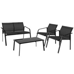 Tangkula 4PCS Patio Conversation Futniture Set W/ Fabric And Anti-Rust Steel Frame -Tangkula GUEST 940da081 9893 429f a7c9 d8f15db09101