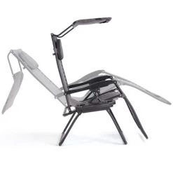 Tangkula Recling Zero Gravity Chair With Drink Tray & Sunshade, Gray -Tangkula GUEST 941f926d ca83 4929 89f2 002ea6be9288