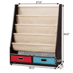 Tangkula Espresso Book Rack Kids Toys Organizer Shelves With 4 Sling Bookshelf And 2 Boxes 13 Tangkula Espresso Book Rack Kids Toys Organizer Shelves With 4 Sling Bookshelf And 2 Boxes -Tangkula GUEST 94285eeb 4eb8 4240 821c 3f5aadb6fa6e