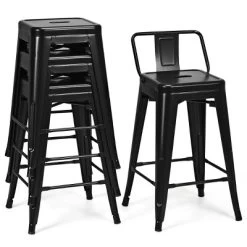 Tangkula Set Of 4 Metal Bar Stools 24" Industrial Chair Low Back Black 16 Tangkula Set Of 4 Metal Bar Stools 24" Industrial Chair Low Back Black -Tangkula GUEST 94340ab8 6b0e 4198 9ec8 0942e0ce3be6