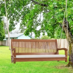 Tangkula 2-Seat Patio Hanging Wooden Porch Swing Bench W/ Cushion 12 Tangkula 2-Seat Patio Hanging Wooden Porch Swing Bench W/ Cushion -Tangkula GUEST 9438b1b7 f5f5 436a 8b6a ce6633ca27a7