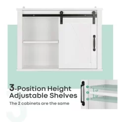 Tangkula Bathroom Wall Bathroom Storage Cabinet W/ 2 Adjustable Shelves&Sliding Barn Door -Tangkula GUEST 9495defd 5fa1 4d41 9a2f 7e1c1ebdefba