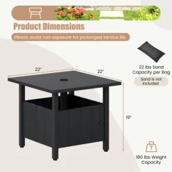 Tangkula Outdoor Side Table W/ 1.89" Umbrella Hole Patio Umbrella Table Base Stand -Tangkula GUEST 95731a1e e799 4473 a4af a710e8bf6f47