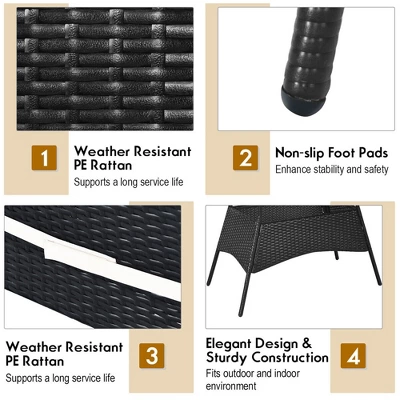 Tangkula 10PCS Rattan Patio Dining Set Cushioned Outdoor Furniture Set W/ Wooden Tabletop 5 Tangkula 10PCS Rattan Patio Dining Set Cushioned Outdoor Furniture Set W/ Wooden Tabletop - Image 3