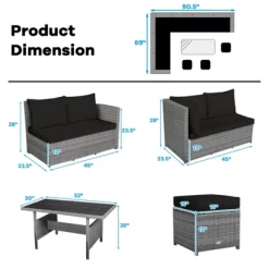 Tangkula Outdoor Wicker Coversation Set, 7 Piece, With Red/Turquoise/White/Black/Navy/Gray Cushions 24 Tangkula Outdoor Wicker Coversation Set, 7 Piece, With Red/Turquoise/White/Black/Navy/Gray Cushions -Tangkula GUEST 97b4640b 49c0 4547 9d08 d08a02988ce5