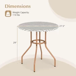 Tangkula 27.5" Outdoor Bistro Table PE Rattan Round Patio Side Table W/ Heavy Duty Metal Frame -Tangkula GUEST 97ccc27d b2a8 4488 8459 18e47e634ec9