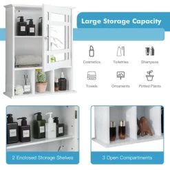 Tangkula Mirrored Medicine Cabinet Bathroom Wall Mounted Storage W/Adjustable Shelf -Tangkula GUEST 989e5d6c 6f48 4591 8ed3 4c68370745a5