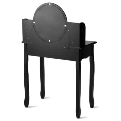 Tangkula Vanity Table Set W/Detachable Mirror & Stool Black/White 19 Tangkula Vanity Table Set W/Detachable Mirror & Stool Black/White -Tangkula GUEST 98a31cd3 e492 44f1 861e cf74425a6342