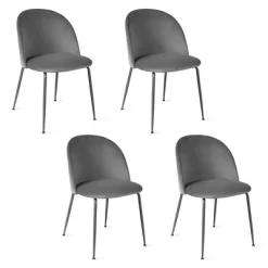 Tangkula Dining Chair Set Of 4 Upholstered Velvet Chair Set W/ Metal Base For Living Room -Tangkula GUEST 98dbabf3 760b 4470 bd3a 54f388e422ea