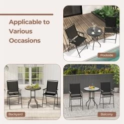 Tangkula 3-Piece Outdoor Bar Set Counter Height Patio Bistro Furniture Set W/ DPC Tabletop & Umbrella Hole 13 Tangkula 3-Piece Outdoor Bar Set Counter Height Patio Bistro Furniture Set W/ DPC Tabletop & Umbrella Hole -Tangkula GUEST 996641e5 1c44 447a 9a35 2a3f86995002
