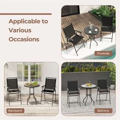 Tangkula 3-Piece Outdoor Bar Set Counter Height Patio Bistro Furniture Set W/ DPC Tabletop & Umbrella Hole 5 Tangkula 3-Piece Outdoor Bar Set Counter Height Patio Bistro Furniture Set W/ DPC Tabletop & Umbrella Hole - Image 3