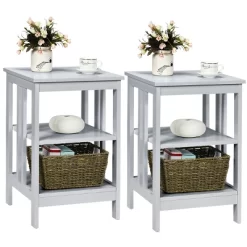 Tangkula 2PCS 3-tier Side Table Nightstand Sofa End Table Storage Display Shelf -Tangkula GUEST 99814bfb c05c 41bc 8f30 2795578b6bb6