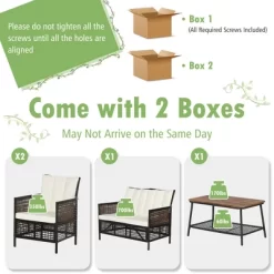 Tangkula 8PCS Cushioned Patio PE Wicker Conversation Furniture Set W/ Acacia Wood Tabletop -Tangkula GUEST 998503e6 3cc3 4f60 b9cf b9cf1d5e605c