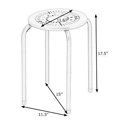Tangkula Set Of 6 Stackable Stools Metal Chair Dining Set W/ Round Top 10 Tangkula Set Of 6 Stackable Stools Metal Chair Dining Set W/ Round Top - Image 8