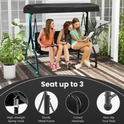 Tangkula Converting Patio Swing Chair Porch Swing Bed W/Adjustable Canopy & Thickened Cushion 19 Tangkula Converting Patio Swing Chair Porch Swing Bed W/Adjustable Canopy & Thickened Cushion -Tangkula GUEST 9a515e8e 8f7f 4849 8792 2ced19ca2b81