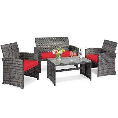 Tangkula 8-Piece Outdoor Patio Furniture Set Rattan Wicker Conversation Sofa Set 6 Tangkula 8-Piece Outdoor Patio Furniture Set Rattan Wicker Conversation Sofa Set - Image 4