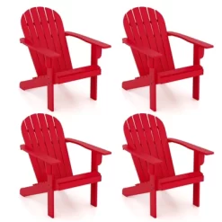 Tangkula 4PCS Patio Adirondack Chair W/ Inclined Seat High Backrest & Wide Armrests -Tangkula GUEST 9aa05501 01da 4bc8 bfd7 acd2f246f599