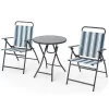 Tangkula 3 Pieces Patio Folding Chair Set W/ 2 Chairs & Glass Round Coffee Table Porch Deck Backyard -Tangkula GUEST 9acf4edc 3e14 4075 9dc6 67b5ce1f02e8