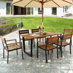 Tangkula Patented 7PCS Patio Dining Set Outdoor Furniture Set W/ 6 Armchairs Umbrella Hole -Tangkula GUEST 9ae2d31e 6101 4941 aaee 4d3770be1338