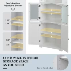 Tangkula Bathroom Tall Storage Cabinet Linen Tower W/ Glass Door & Adjustable Shelf White 19 Tangkula Bathroom Tall Storage Cabinet Linen Tower W/ Glass Door & Adjustable Shelf White -Tangkula GUEST 9bd53704 497e 40b2 8747 65bcf3147a9a