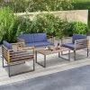 Tangkula 4PCS Acacia Wood Patio Conversation Set Outdoor Furniture Set W/ Navy Cushions 1 Tangkula 4PCS Acacia Wood Patio Conversation Set Outdoor Furniture Set W/ Navy Cushions -Tangkula GUEST 9c850a55 864c 4a43 bc6a f99e9bd0f702