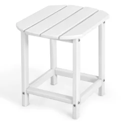 Tangkula 1PC/2PCS 18" Adirondack Square Tea Table Side Table Outdoor Small Patio Table Weather Resistant Or Backyard Garden White -Tangkula GUEST 9d944f28 b2c1 4583 a112 69697d856541