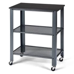 Tangkula Kitchen Utility Cart Industrial Coffee End Table W/Wheels Black/Silver 18 Tangkula Kitchen Utility Cart Industrial Coffee End Table W/Wheels Black/Silver -Tangkula GUEST 9ddec2e6 ad08 464e b01c 2f104653207e