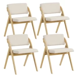 Tangkula Set Of 4 Dining Chairs Folding Kitchen Chair W/ Rubber Wood Legs Padded Seat -Tangkula GUEST 9ec49949 3c03 4b13 96c5 69c2808d8754