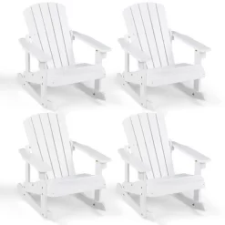 Tangkula 4PCS Kid Adirondack Rocking Chair Outdoor Solid Wood Slatted Seat Backrest -Tangkula GUEST 9eecf8b9 a84a 4775 b7fd 27372f2c8843
