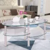 Tangkula Oval Dining Table Tempered Glass Top Tea Table Chrome Base Living Room -Tangkula GUEST 9ef42a94 7911 4bc8 b4af ea8ced43acc8