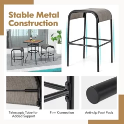 Tangkula 5-Piece Patio Dining Set W/ Umbrella Hole Metal Frame & Breathable Fabric Seat 13 Tangkula 5-Piece Patio Dining Set W/ Umbrella Hole Metal Frame & Breathable Fabric Seat -Tangkula GUEST 9f12dd56 77ca 42f0 876b bdc00a77ffe4