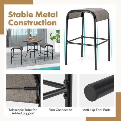 Tangkula 5-Piece Patio Dining Set W/ Umbrella Hole Metal Frame & Breathable Fabric Seat 7 Tangkula 5-Piece Patio Dining Set W/ Umbrella Hole Metal Frame & Breathable Fabric Seat - Image 5