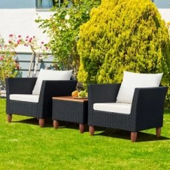Tangkula 3-Piece Wicker Patio Furniture Set Outdoor Conversation Set W/ Cushions & Coffee Table 14 Tangkula 3-Piece Wicker Patio Furniture Set Outdoor Conversation Set W/ Cushions & Coffee Table -Tangkula GUEST 9f622c0b 756b 48d9 b65f 31fa3b973ed1