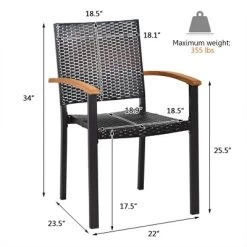 Tangkula 4PCS Stackable Patio Wicker Dining Chair Rattan Armchair Outdoor Yard -Tangkula GUEST a00ec6df 85bd 4acb b585 b4a357baf538