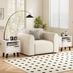 Tangkula Nightstand W/ Drawer 3D Wavy Pattern & Open Shelf Small Sofa Couch Side Table -Tangkula GUEST a019cac2 41d3 43b4 b006 11fa46a35dd4