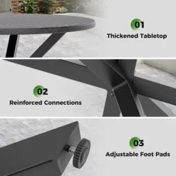 Tangkula 34 Inch Round Patio Bistro Table W/ Wood-Like Top & X-Shaped Legsfor Outside 17 Tangkula 34 Inch Round Patio Bistro Table W/ Wood-Like Top & X-Shaped Legsfor Outside -Tangkula GUEST a01f2ff7 0db2 43ec 84b2 92d781c52e6d