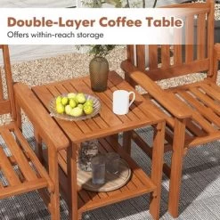 Tangkula 3 PCS Patio Bistro Table And Chairs Set W/ Umbrella Hole For Garden Poolside -Tangkula GUEST a02e6816 ab7d 4941 b16a d015281c0051