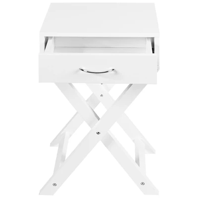 Tangkula Modern Versatile Nightstand X-shape Wooden End Table With Drawer Accent Side Table For Bedroom Black/White 9 Tangkula Modern Versatile Nightstand X-shape Wooden End Table With Drawer Accent Side Table For Bedroom Black/White - Image 7