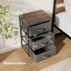 Tangkula 1pc/2pcs Dresser With 3 Drawers, Fabric Storage Organizer Tower Unit Tall Nightstand Bedside Table With Removable Lid For Bedroom -Tangkula GUEST a139f90c b13c 4281 8d6f 94dd4b1710b9