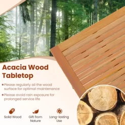 Tangkula 8-Person Outdoor Dining Table 79 Inch Acacia Wood Patio Table With Umbrella Hole Metal Legs & Adjustable Foot Pads 13 Tangkula 8-Person Outdoor Dining Table 79 Inch Acacia Wood Patio Table With Umbrella Hole Metal Legs & Adjustable Foot Pads -Tangkula GUEST a158892e 2b01 48bf bdba 55e9d3e1b525