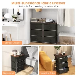 Tangkula 2PCS Fabric Bedside Table 3 Drawers Nightstand Small Dresser Bedroom Living Room 17 Tangkula 2PCS Fabric Bedside Table 3 Drawers Nightstand Small Dresser Bedroom Living Room -Tangkula GUEST a158bf15 f93a 4d1f 8686 75565ea18823