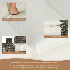 Tangkula 3PCS Patio Wicker Bistro Set Furniture Set PE Rattan Table Set W/ Off White Cushions 13 Tangkula 3PCS Patio Wicker Bistro Set Furniture Set PE Rattan Table Set W/ Off White Cushions -Tangkula GUEST a18a3b3b d592 4d12 bf75 18cd14e0c867