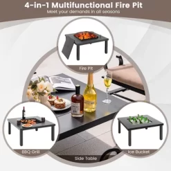 Tangkula 5PCS Cushioned Patio Dining Set Heavy-Duty Rocking Chairs With 4-in-1 Fire Pit Table 11 Tangkula 5PCS Cushioned Patio Dining Set Heavy-Duty Rocking Chairs With 4-in-1 Fire Pit Table -Tangkula GUEST a1ae909e 45ca 4caf b555 c59270bccbdc