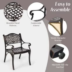 Tangkula 5PCS Cast Aluminum Patio Bistro Set Outdoor Dining Table & Chair Furniture Set 16 Tangkula 5PCS Cast Aluminum Patio Bistro Set Outdoor Dining Table & Chair Furniture Set -Tangkula GUEST a1c5035c daad 4675 ae55 09bb850d56e6