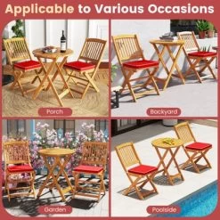Tangkula Patio Folding Chair Set Of 2 Portable Acacia Wood Dining Chairs With High Back & Seat Cushions Beige/Navy/Red 18 Tangkula Patio Folding Chair Set Of 2 Portable Acacia Wood Dining Chairs With High Back & Seat Cushions Beige/Navy/Red -Tangkula GUEST a1d22c55 cbca 4313 8988 eae7b3b1db0d
