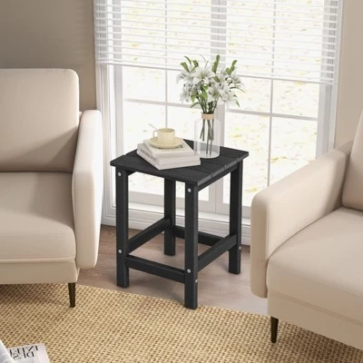Tangkula 2PCS 14" Patio Adirondack Side Table HDPE Square Weather Resistant Garden 4 Tangkula 2PCS 14" Patio Adirondack Side Table HDPE Square Weather Resistant Garden - Image 2