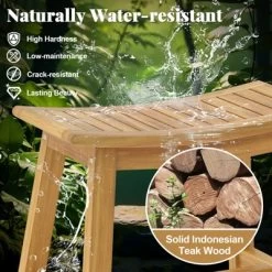 Tangkula Shower Bench Teak Wood Shower Stool W/ Curved Seat Waterproof Bath Bench 11 Tangkula Shower Bench Teak Wood Shower Stool W/ Curved Seat Waterproof Bath Bench -Tangkula GUEST a1ed958d 7665 44a9 8248 63c3885421e8